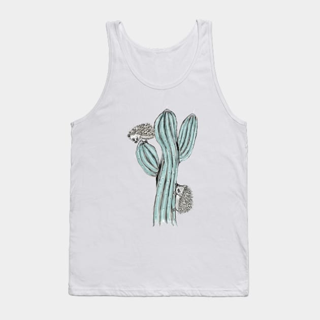 hedgehog on cactus Tank Top by msmart